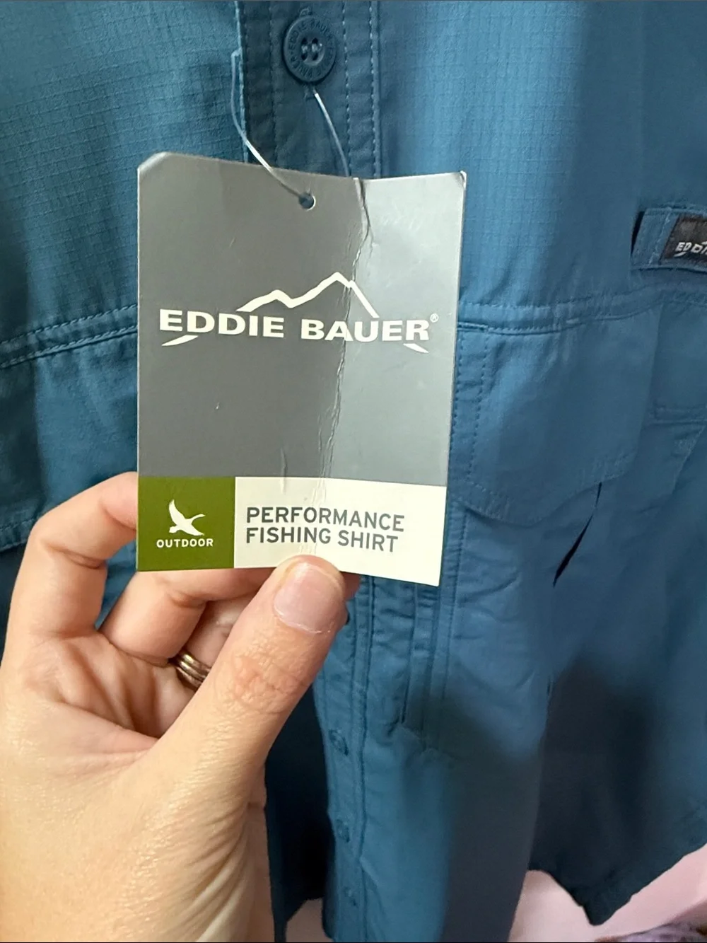 Eddie Bauer Teal Short-Sleeve Lightweight Shirt-Jacket